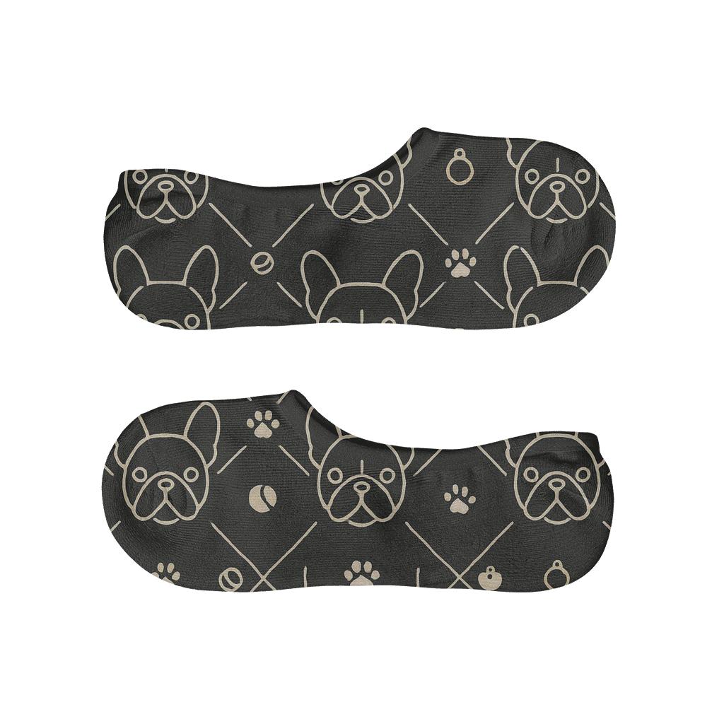 Midnight Bulldog Icon Lattice comfortable invisible socks
