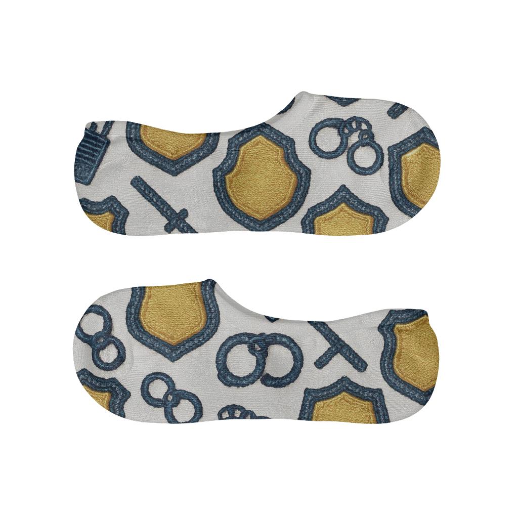 Badge Lattice With Police Officer Emblem Accents custom no-show socks