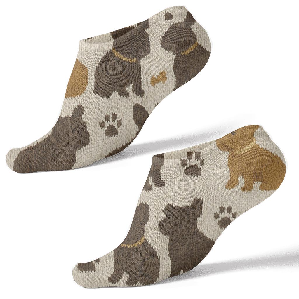 Knitted French Bulldog Cozy Cable Repeat personalized ankle socks