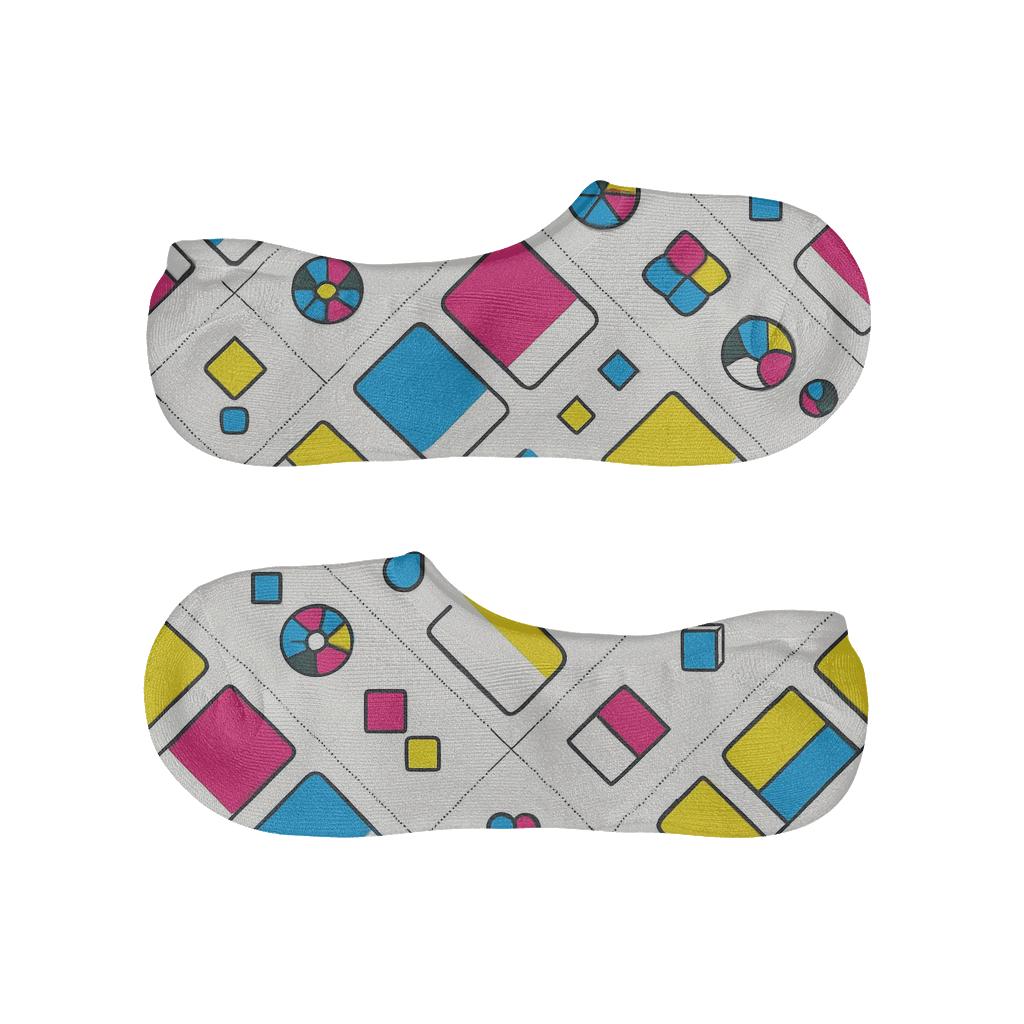 Graphic Designer Color Swatch Lattice personalized no-show socks