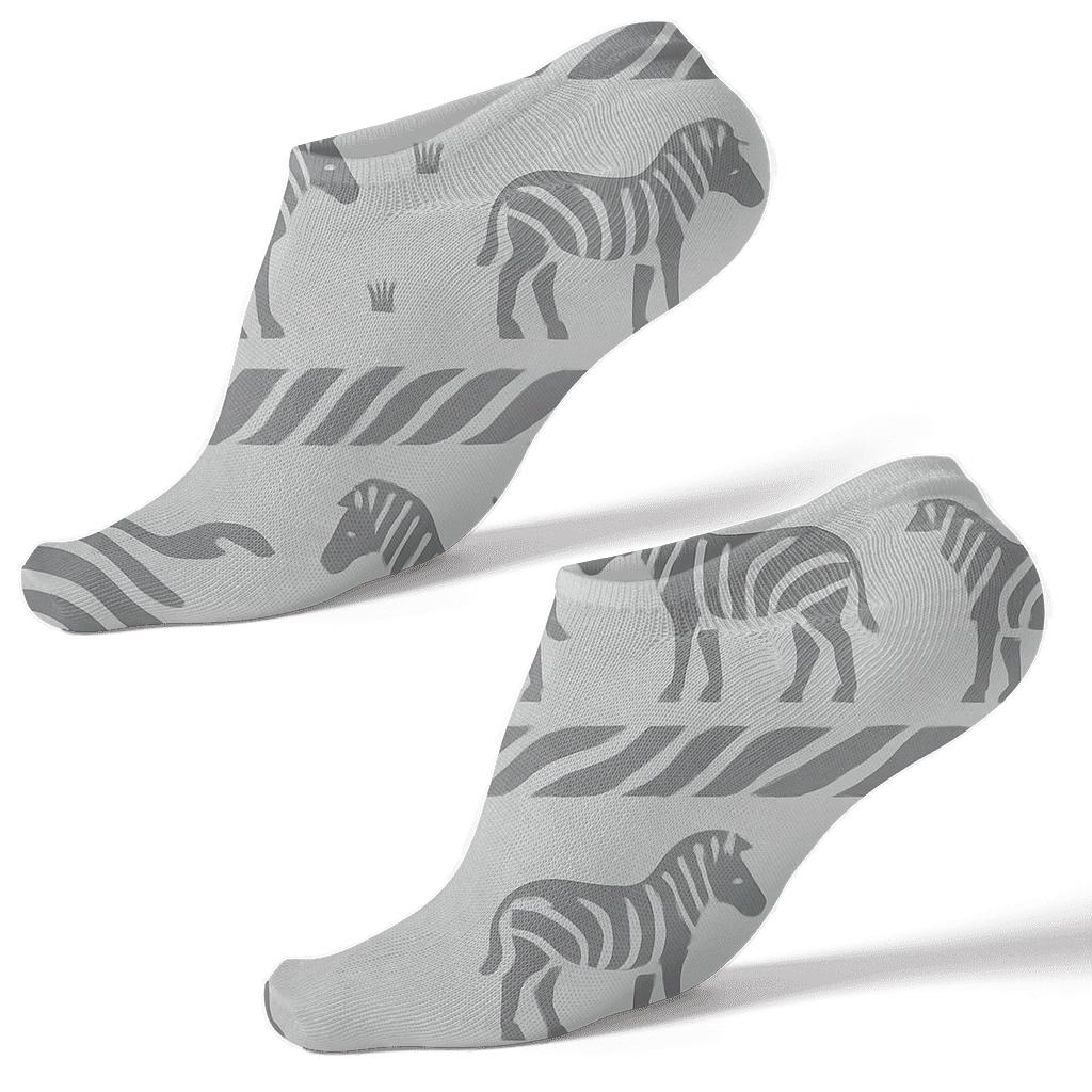 Soft Grayscale Zebra Silhouette Spotlight Bands soft everyday ankle socks