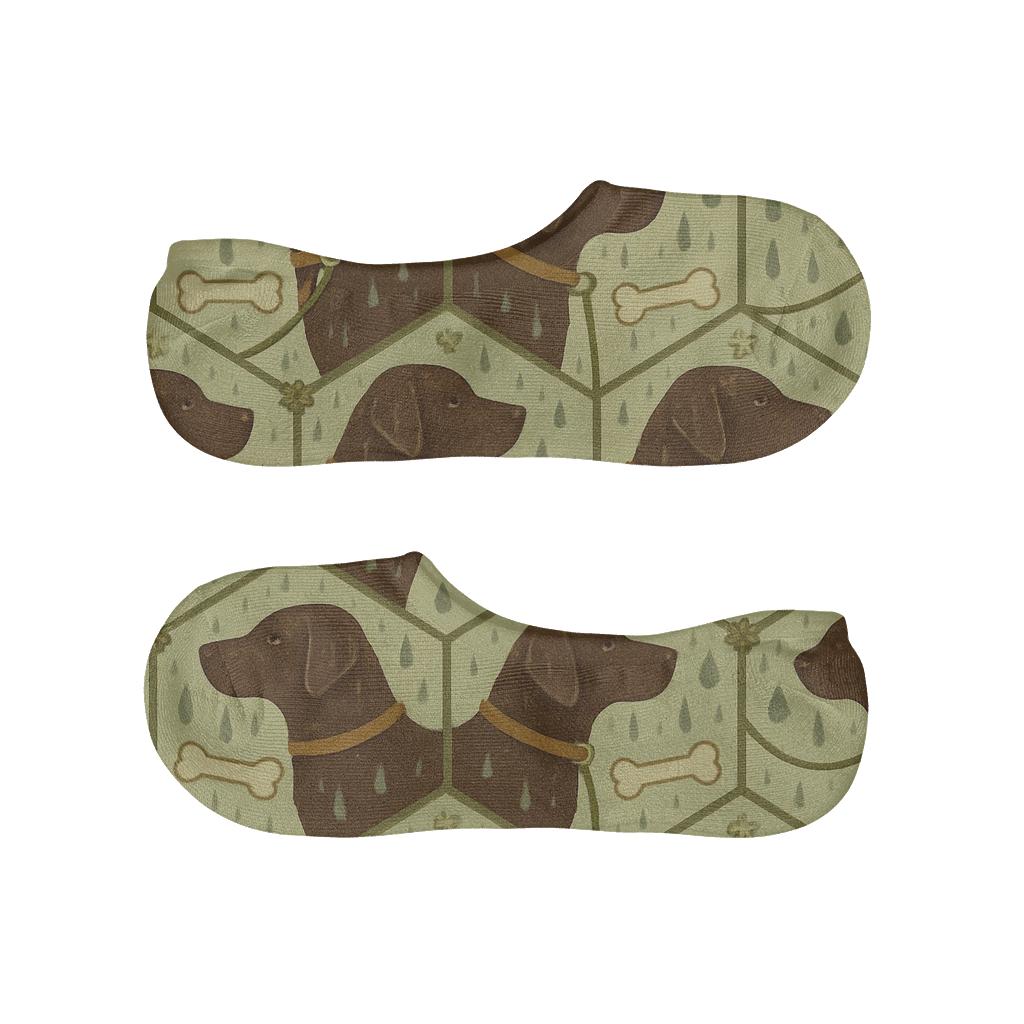 Labrador Retriever Rain Park Hex Tile Pattern unique hidden socks