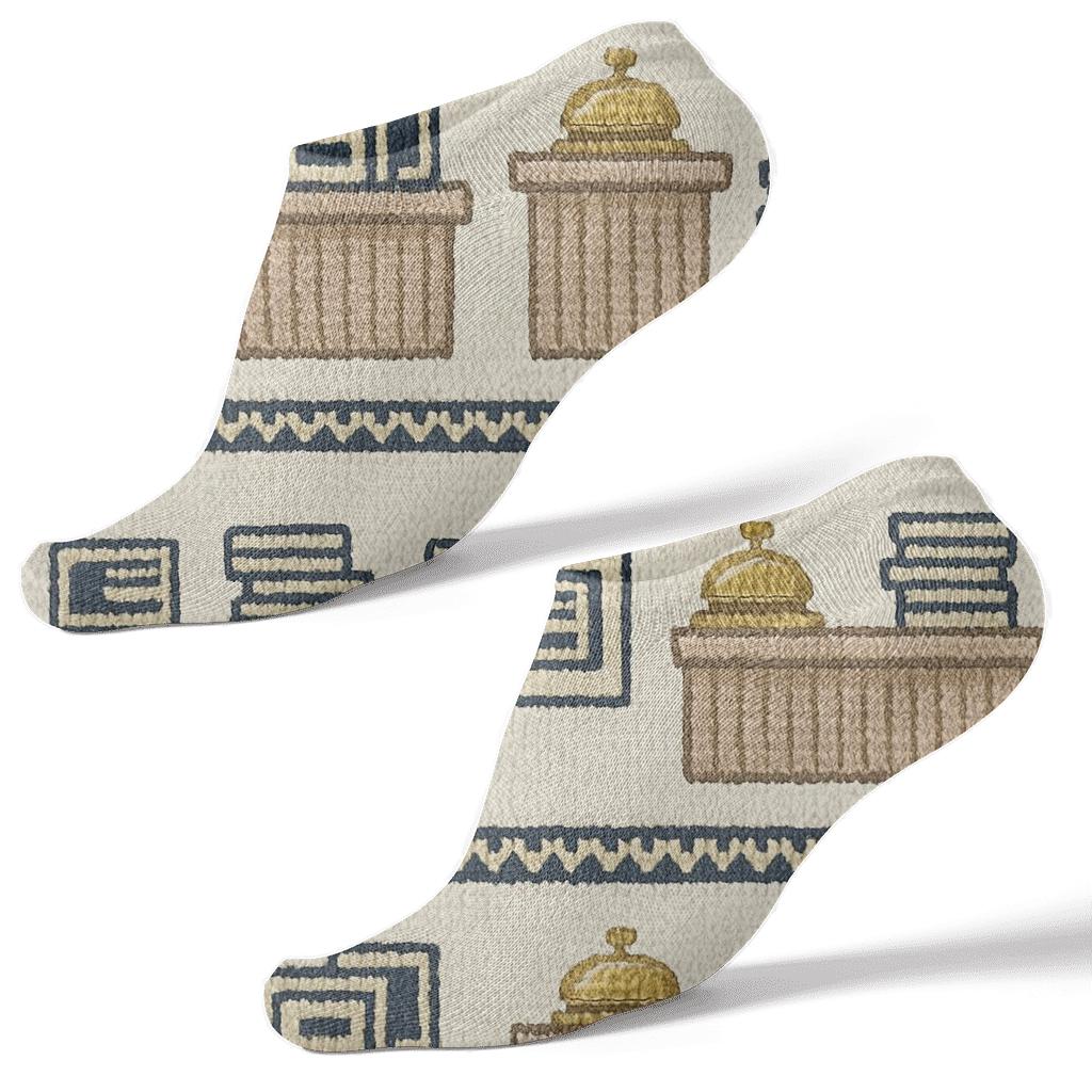 Knitted Illusion Hotel Receptionist Counter Stripework trendy patterned ankle socks