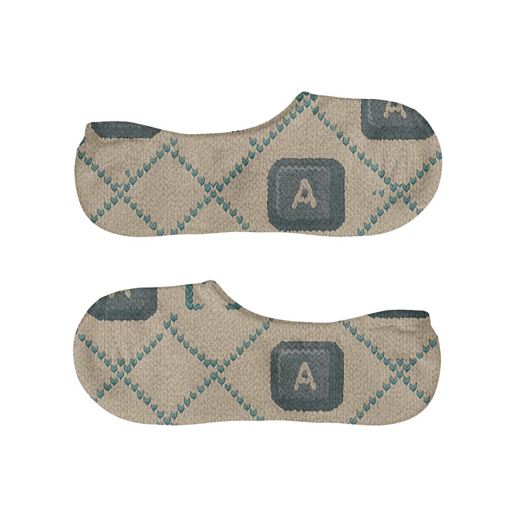 Keyboard Lattice For Software Developer Pattern designer print no-show socks
