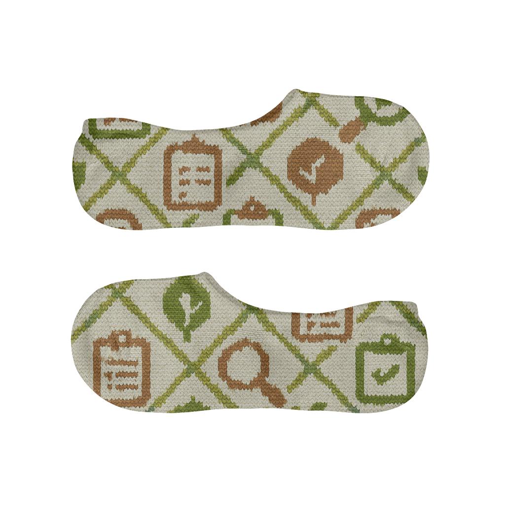 Forest Checklist Weave, Environmental Inspector Edition anti-slip no-show socks