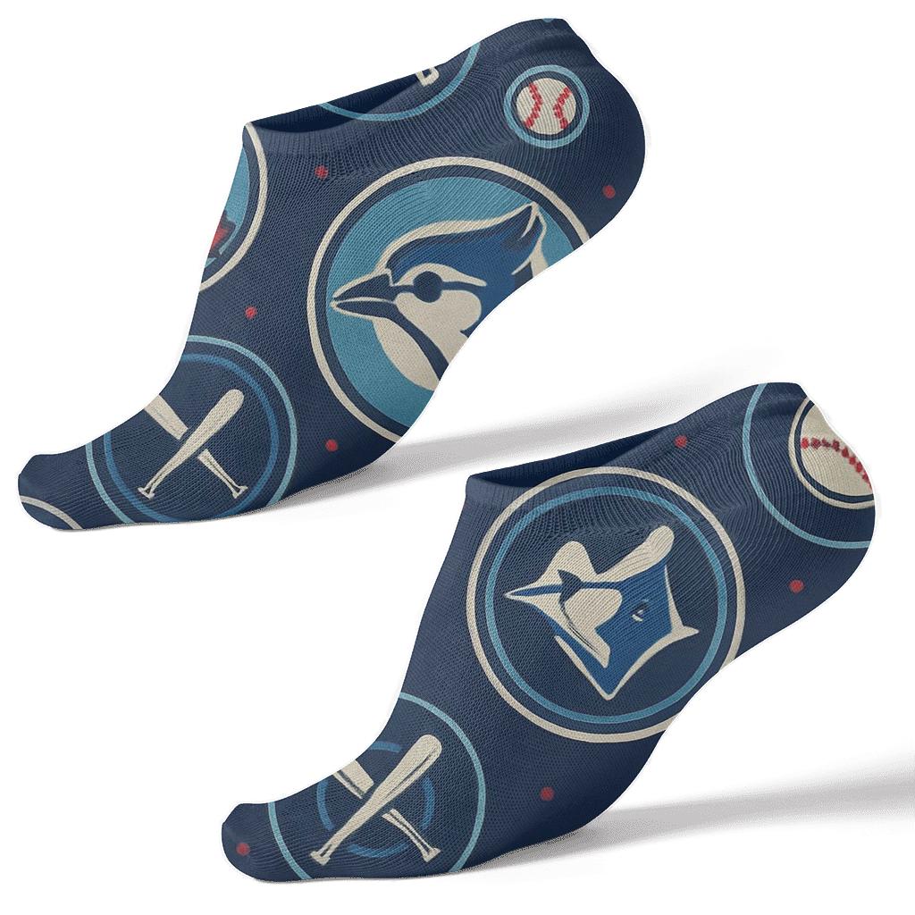 Vintage Baseball Poster Medallions, Blue Jays Edition personalized ankle socks