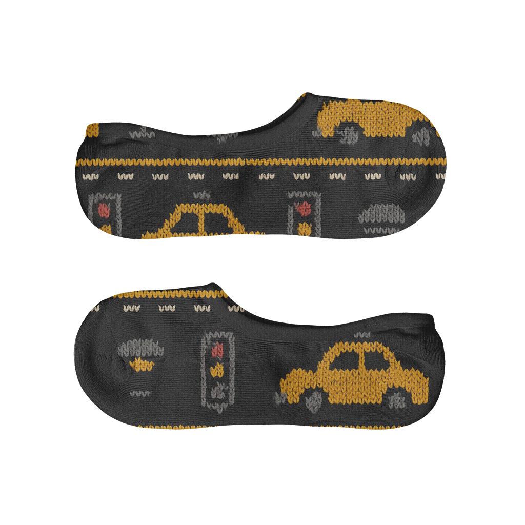 Taxi Driver Knit Illusion Street Grid anti-slip no-show socks