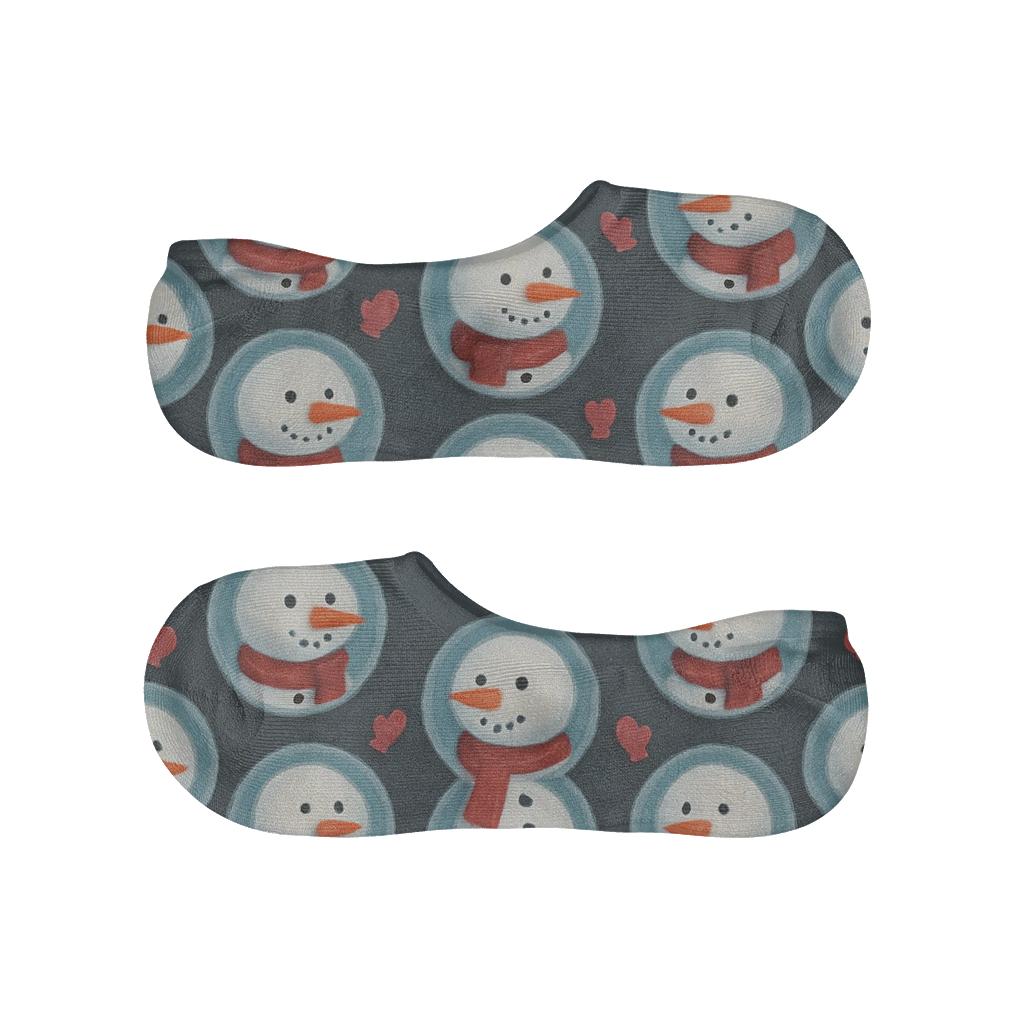 Snowman Medallion Tessellation, Holiday Edition custom no-show socks