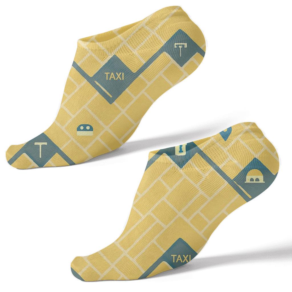 City Map Tessellation For Rideshare Driver Gifts trendy patterned ankle socks