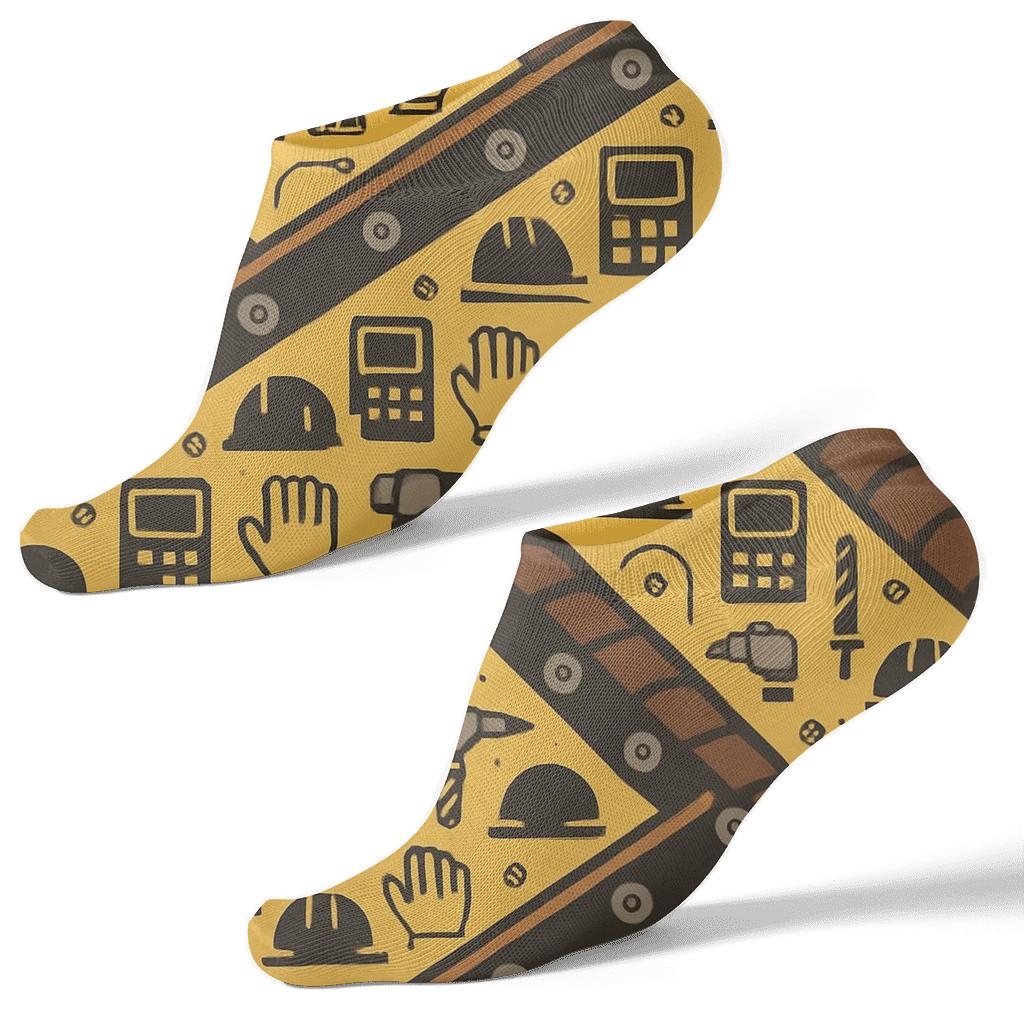 Conveyor Belt Bands With Machine Operator Icons personalized ankle socks