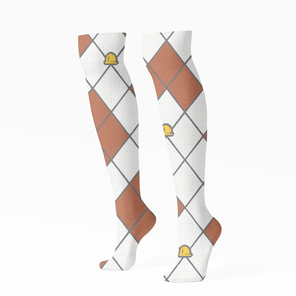 Shingle Lattice For Roofer Chic premium sports knee-high socks