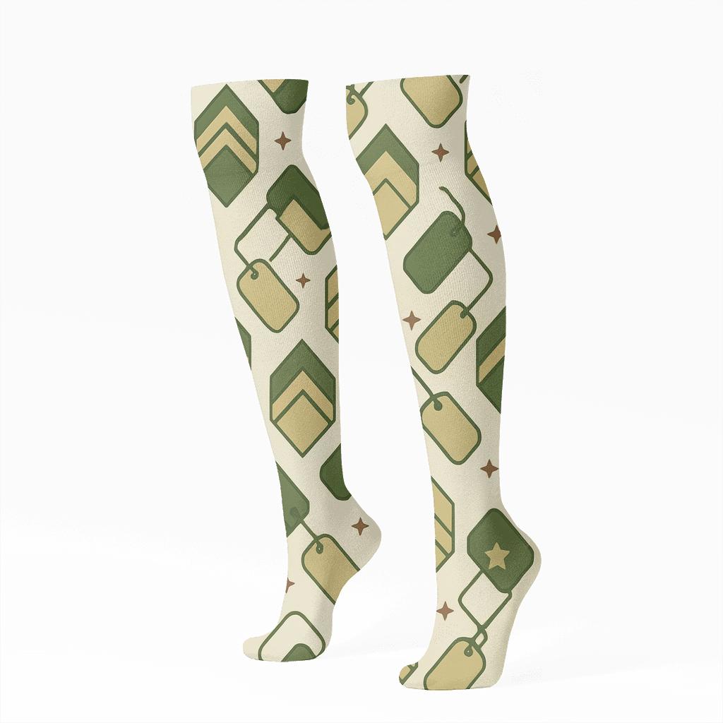 Soldier Grade Insignia Lattice comfortable cotton knee-high socks
