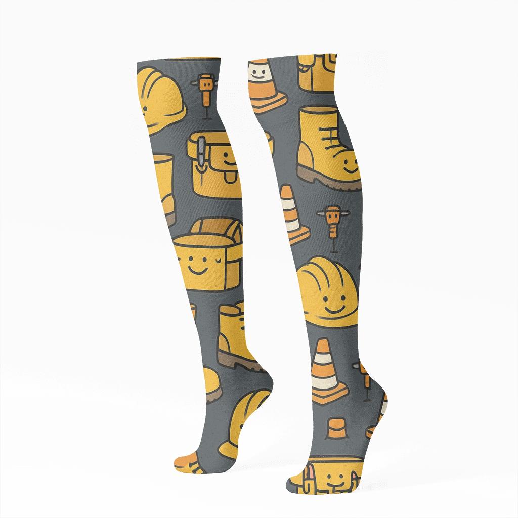 Toolbelt Parade Pattern For The Construction Worker premium sports knee-high socks