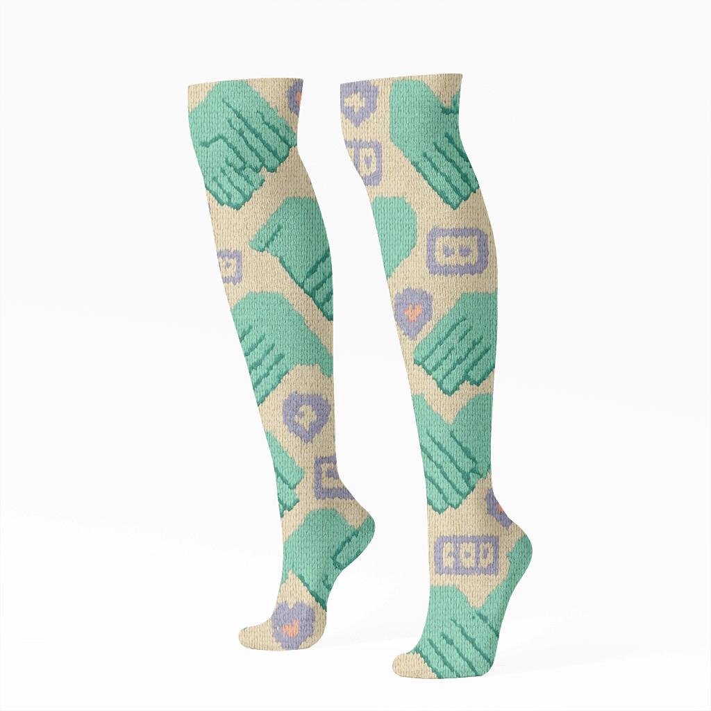 Knitted Comfort Chevron, Caregiver Edition premium sports knee-high socks