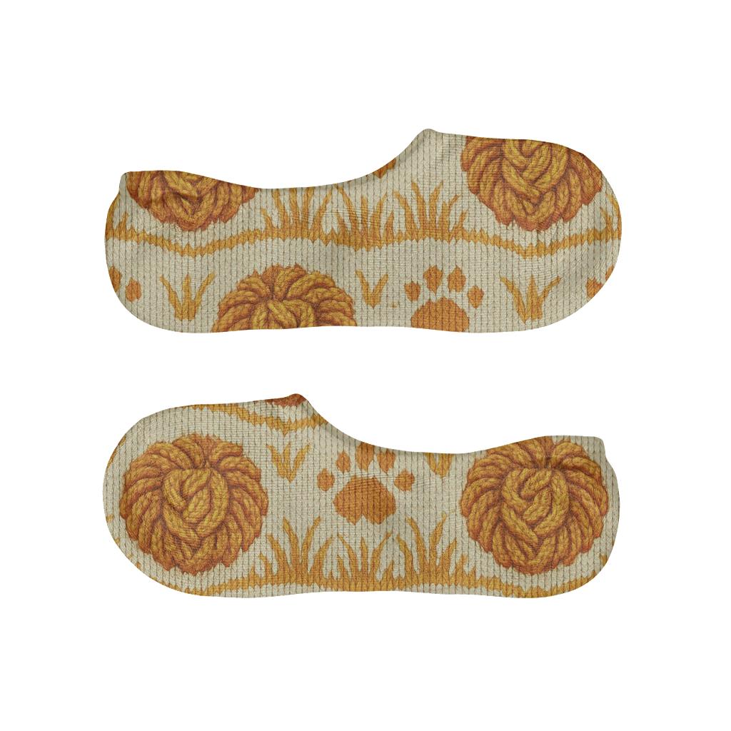 Knitted Illusion Lion Mane Cable Stripe comfortable low-cut socks