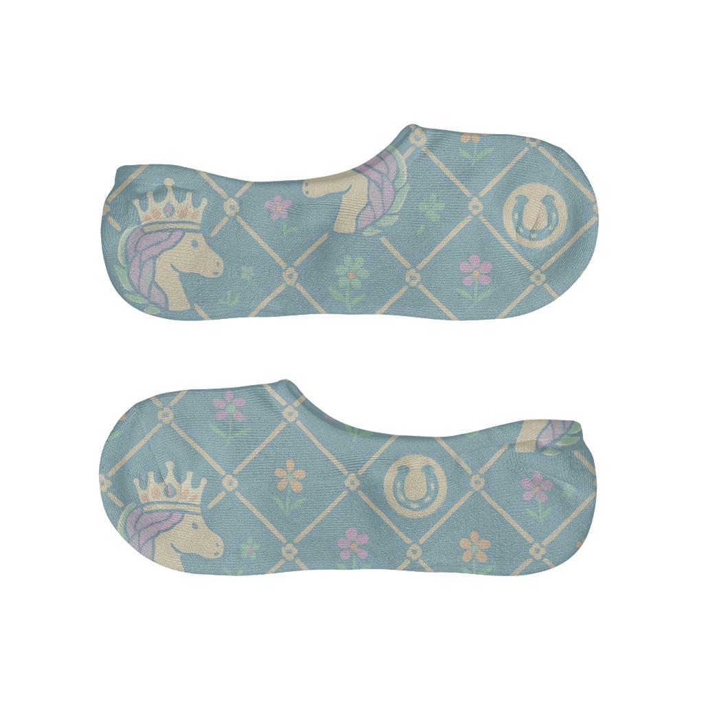 Meadow Lattice With Pony Crowns And Wildflowers trendy no-show sock styles