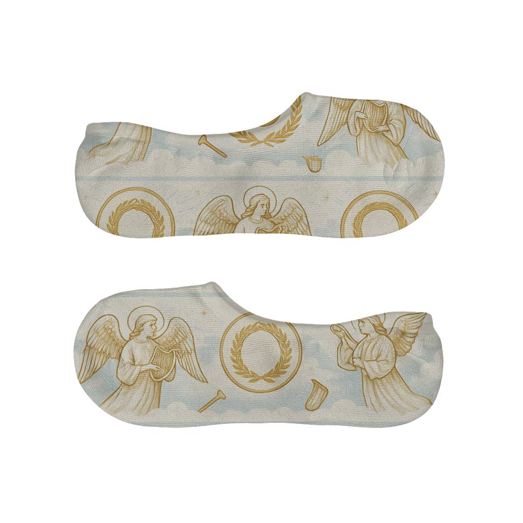 Cloud Strata Pattern With Angel Halo Bands trendy no-show sock styles