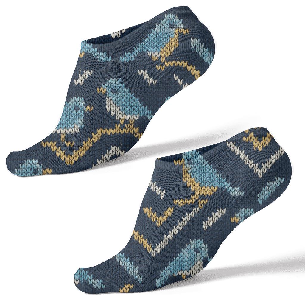 Birdsong Nordic Sky Knit Pattern unique graphic ankle socks