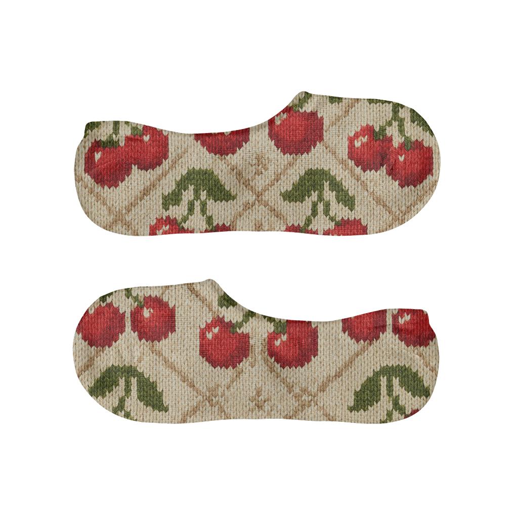 Retro Knit Illusion Cherry Lattice unique hidden socks