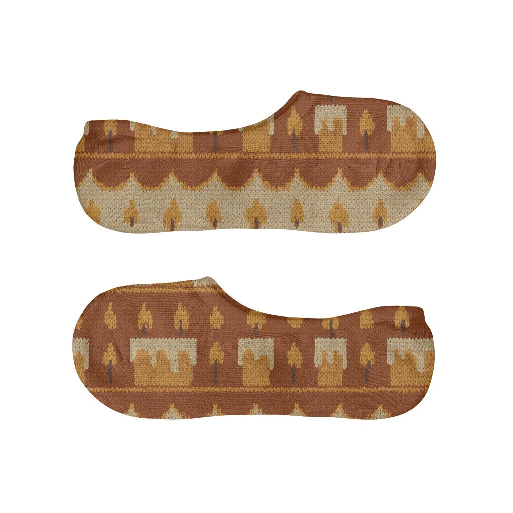 Knitted Pattern Illusion Candle Drip Bands soft cotton no-show socks