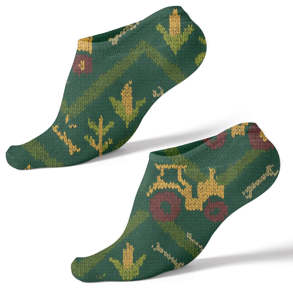 Tractor Chevron Rows, Farmer Crafted custom ankle socks