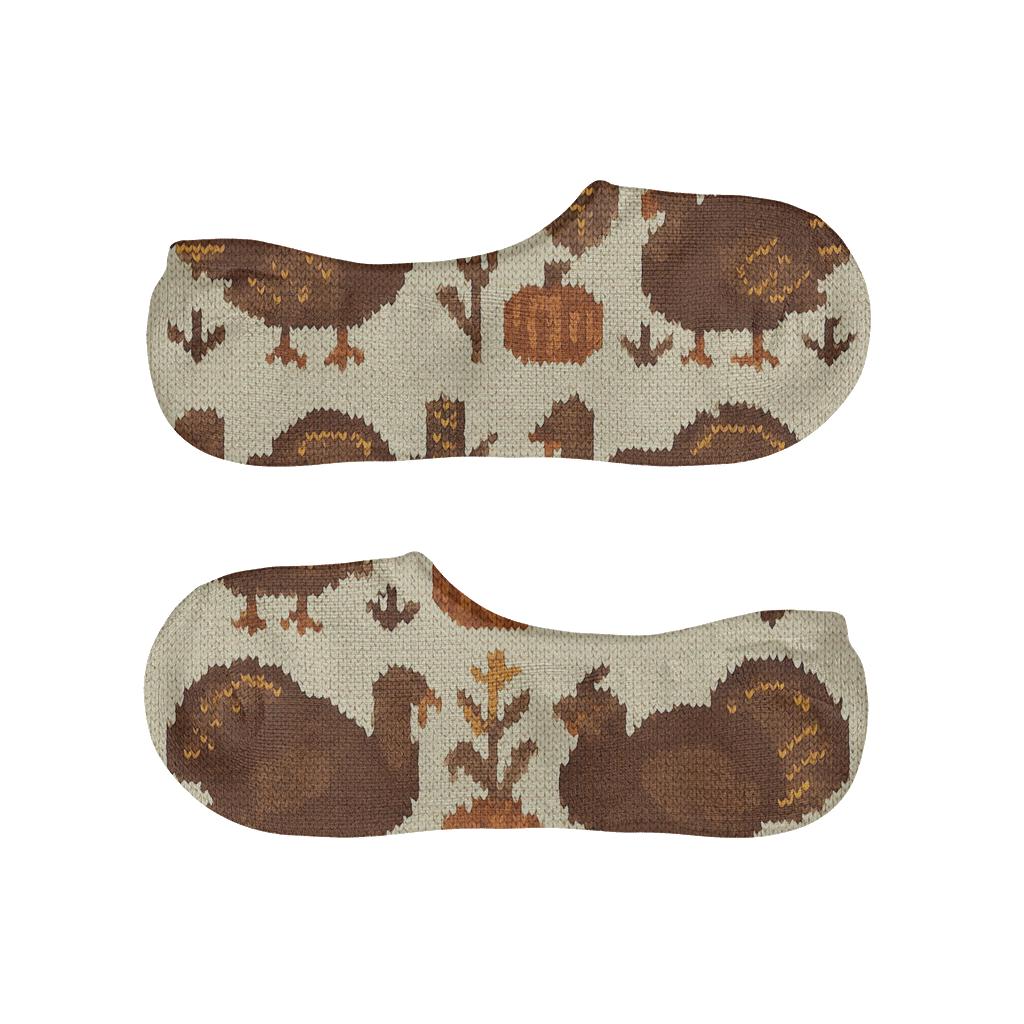 Knitted Patchwork Turkey Harvest Bands soft cotton no-show socks