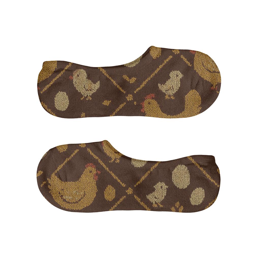 Knitted Lattice With Chicken Motifs comfortable invisible socks