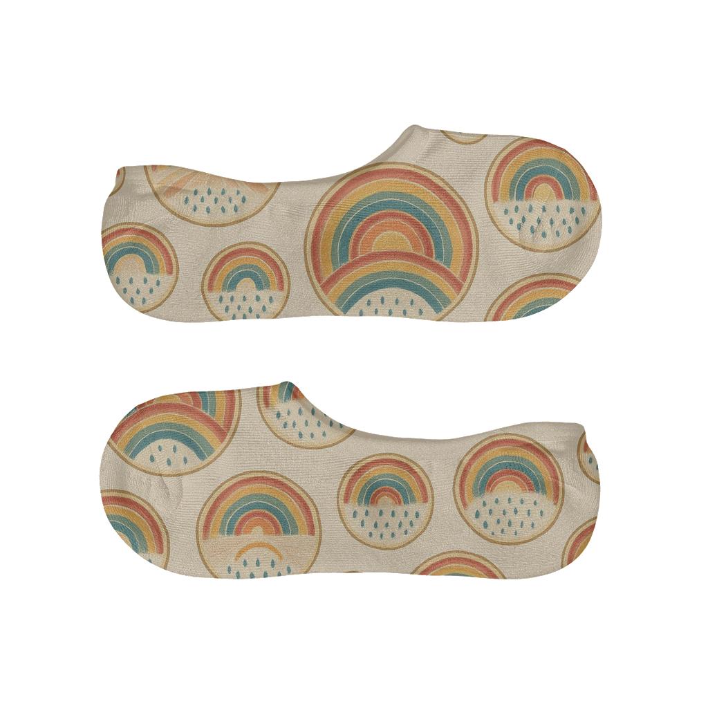 Ivory Vintage Rainbow Sky Study Medallions unique hidden socks