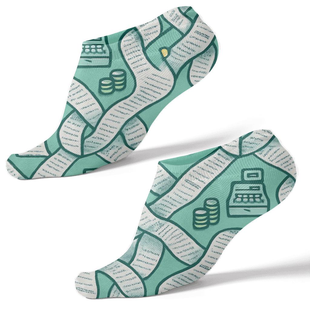 Receipt Ribbon Lattice, Cashier Edition comfortable cotton ankle socks