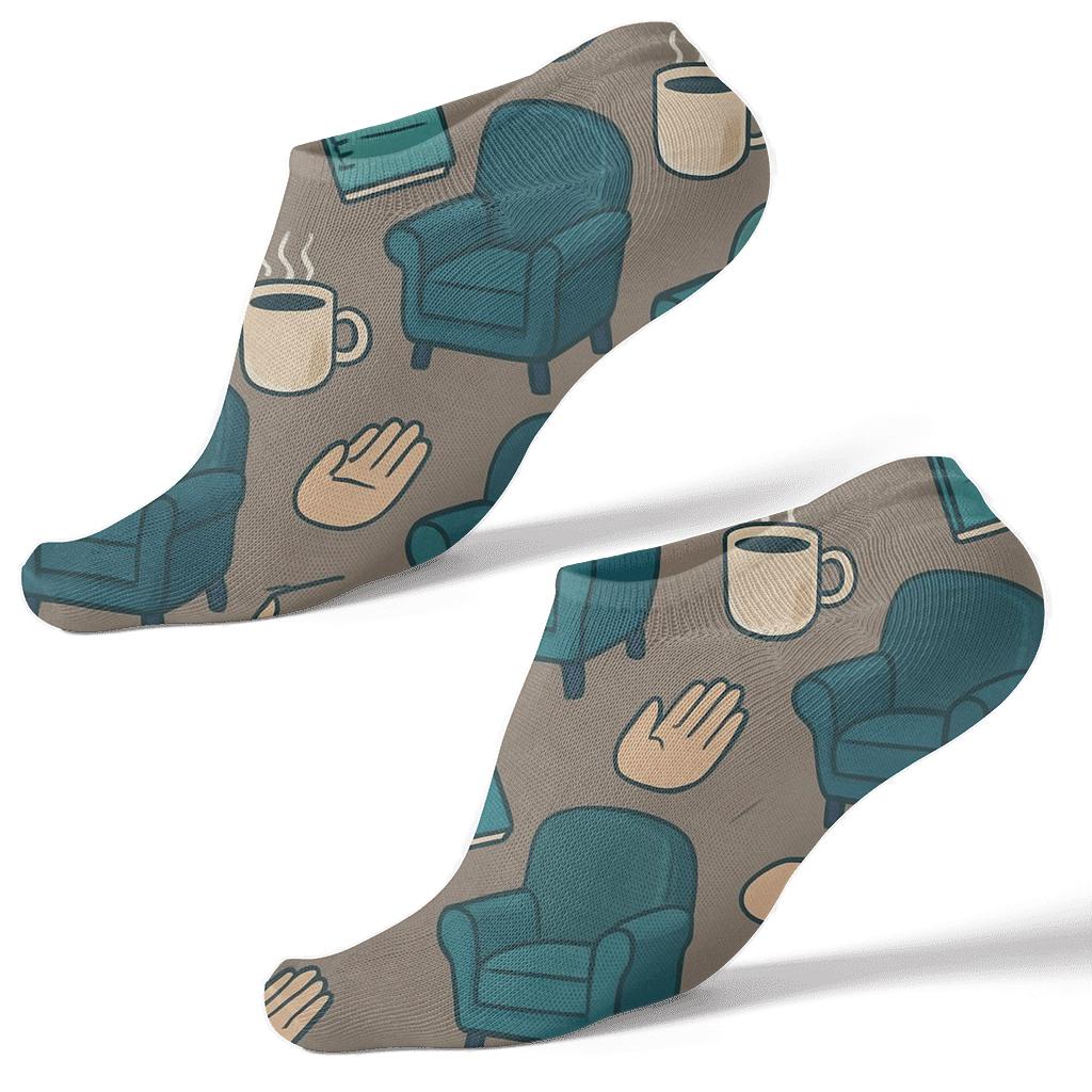 Therapy Chair Tessellation, Counselor Edition unique graphic ankle socks