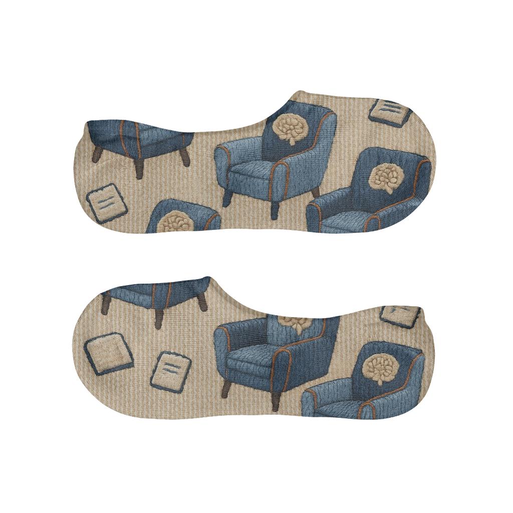 Knitted Illusion Therapy Chairs, Psychologist Edition soft cotton no-show socks