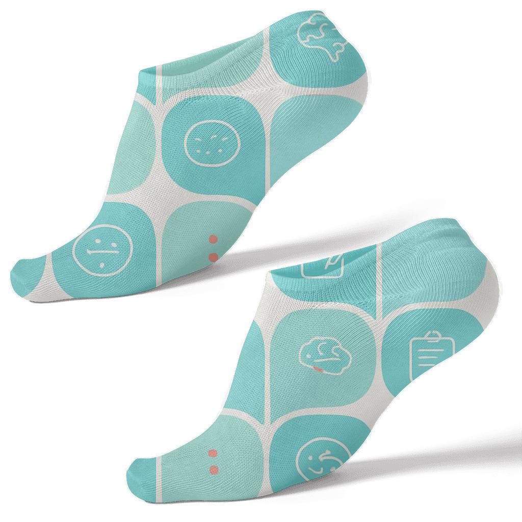 Thought Bubble Lattice With Psychologist Notes personalized ankle socks