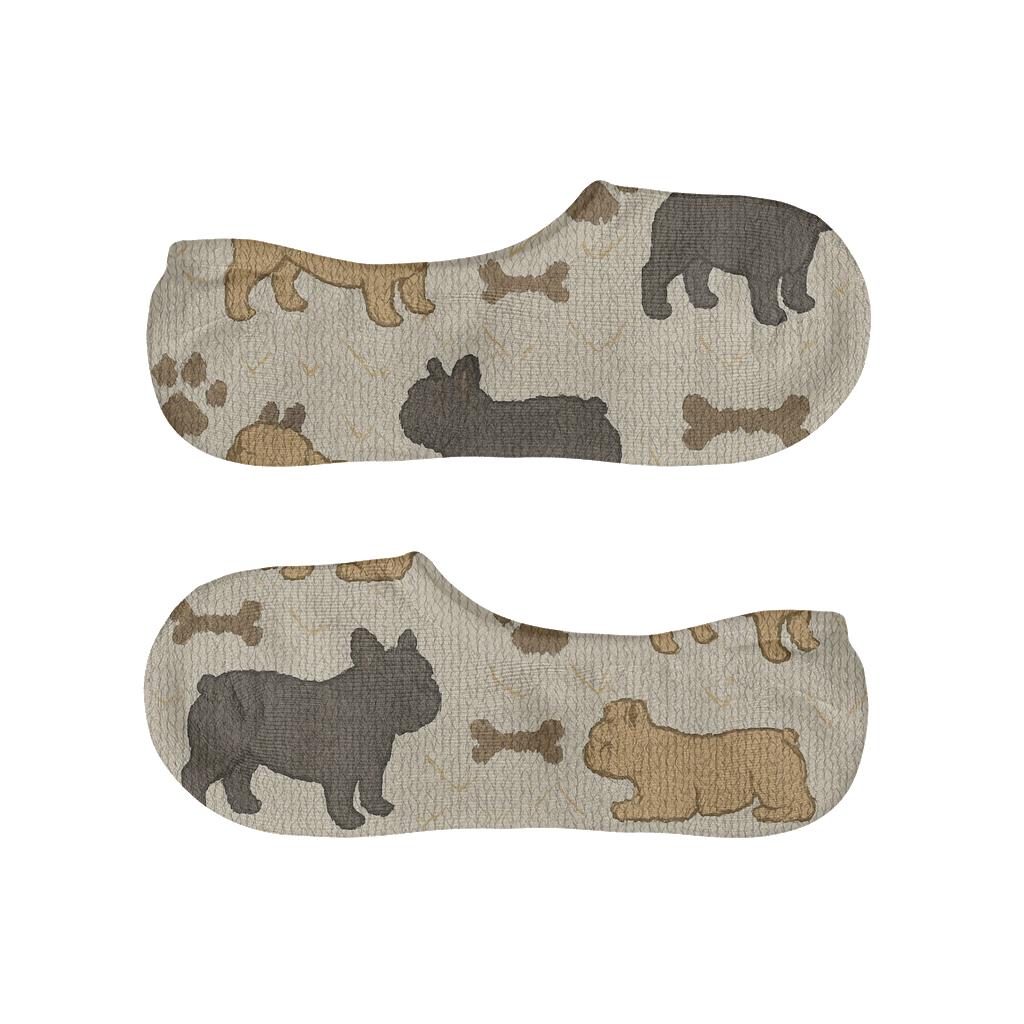 Cozy Knit French Bulldog Cable Repeat custom no-show socks