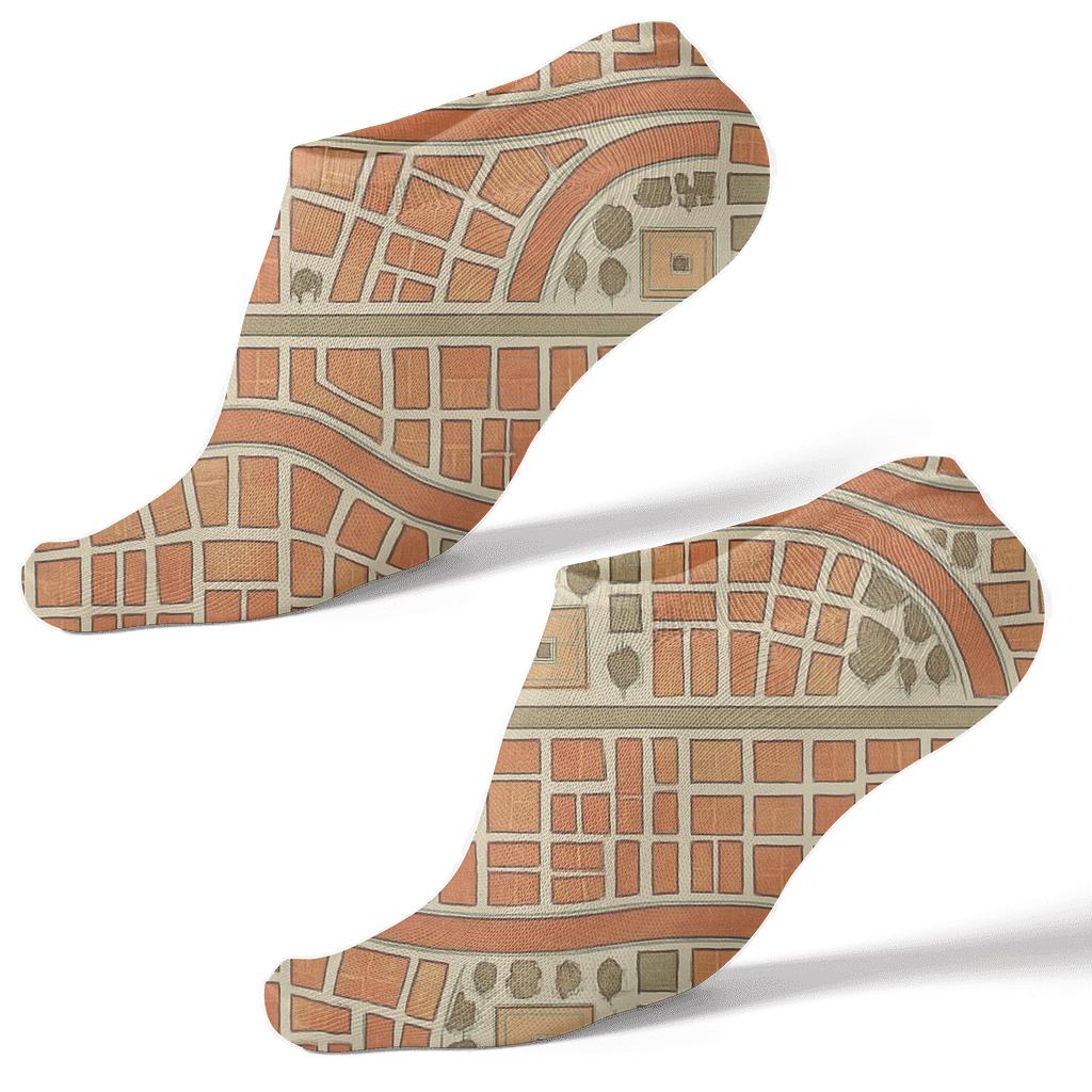 Vintage City Map Look With Urban Planner Streetband Repeat custom ankle socks