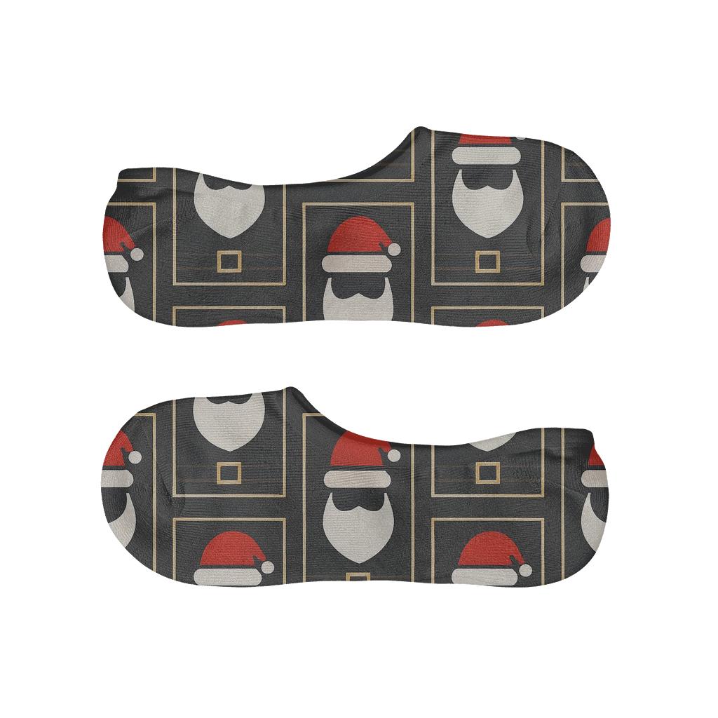 Belt Buckle Borders With Santa Icons soft cotton no-show socks