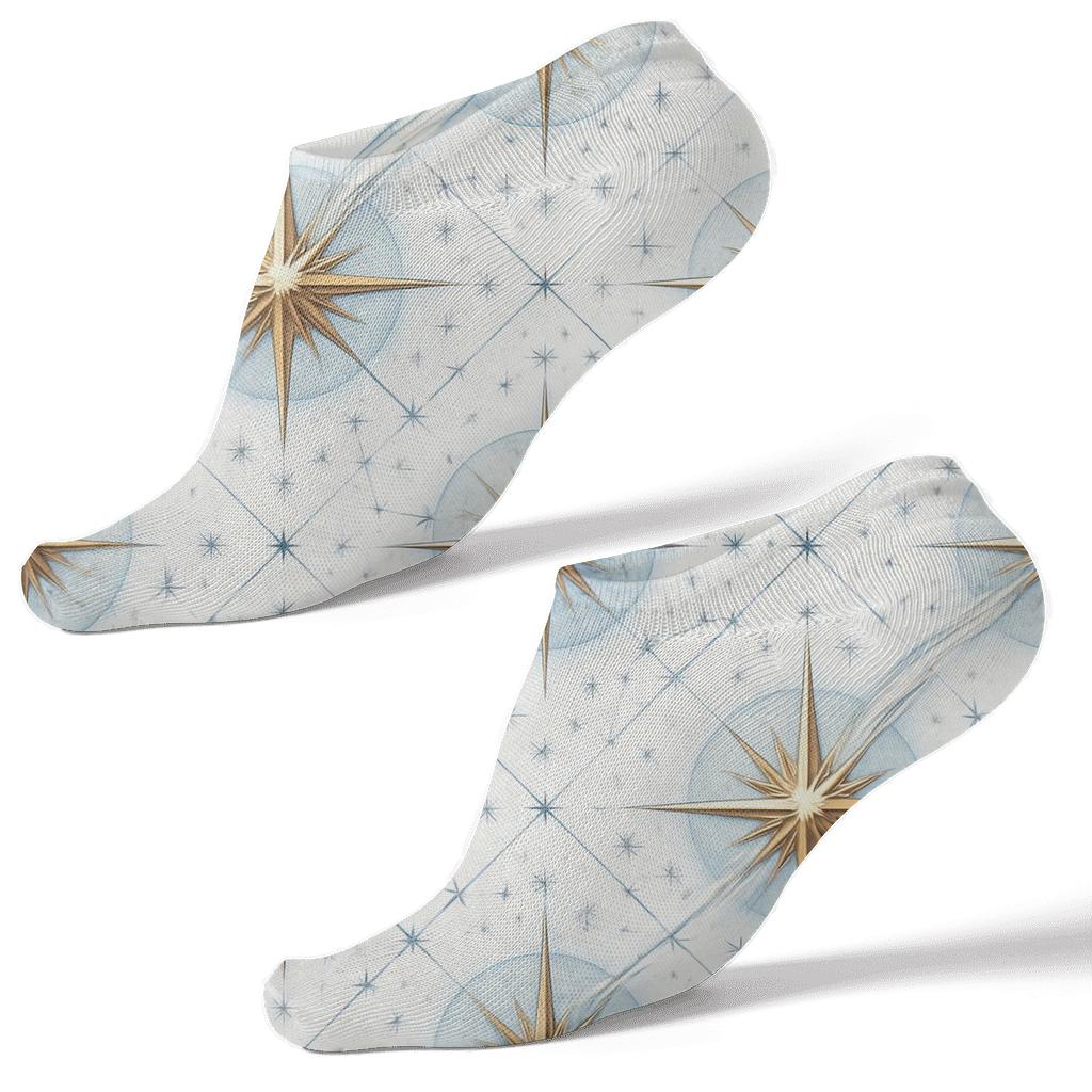 Celestial Collage Tiles With Star Of Bethlehem Medallion stylish athletic ankle socks