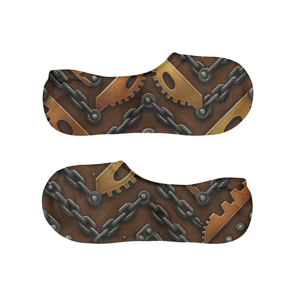 Copper Gear Chevron Pattern For Mechanical Engineer trendy no-show sock styles