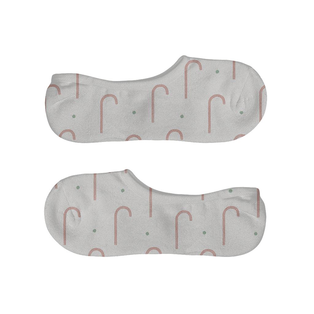 Minimal Candy Canes Microstripe Texture trendy no-show sock styles