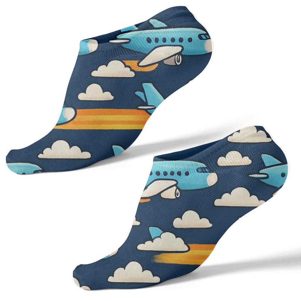 Sunset Jet Stream Airplane Parade personalized ankle socks