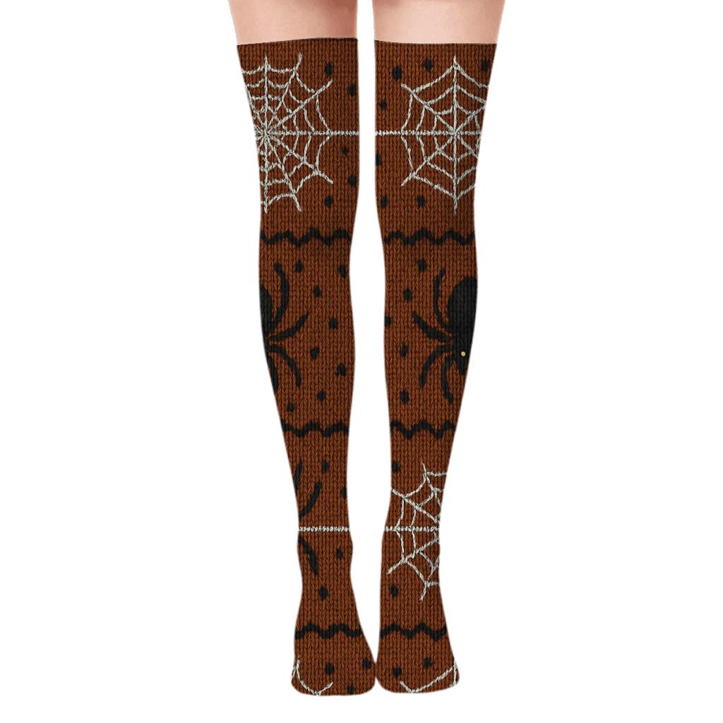 Knit Illusion Spider Web Bands custom over-the-knee socks