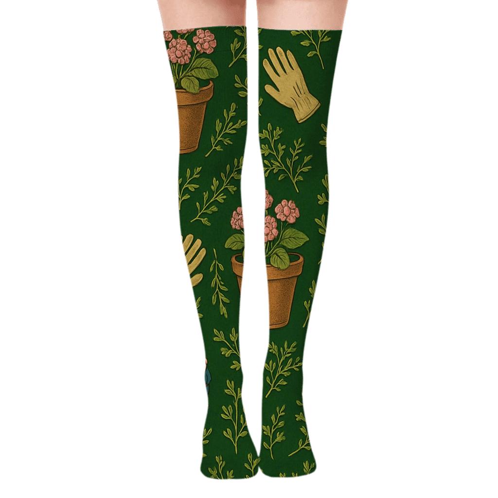 Flower Pot Lattice For Every Gardener custom over-the-knee socks
