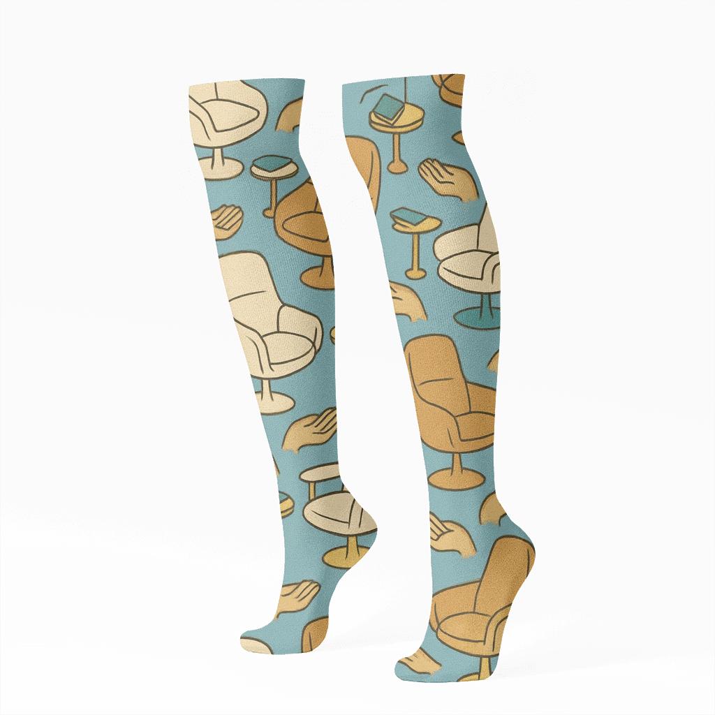 Therapy Chair Tessellation In Counselor Calm stylish athletic knee-high socks