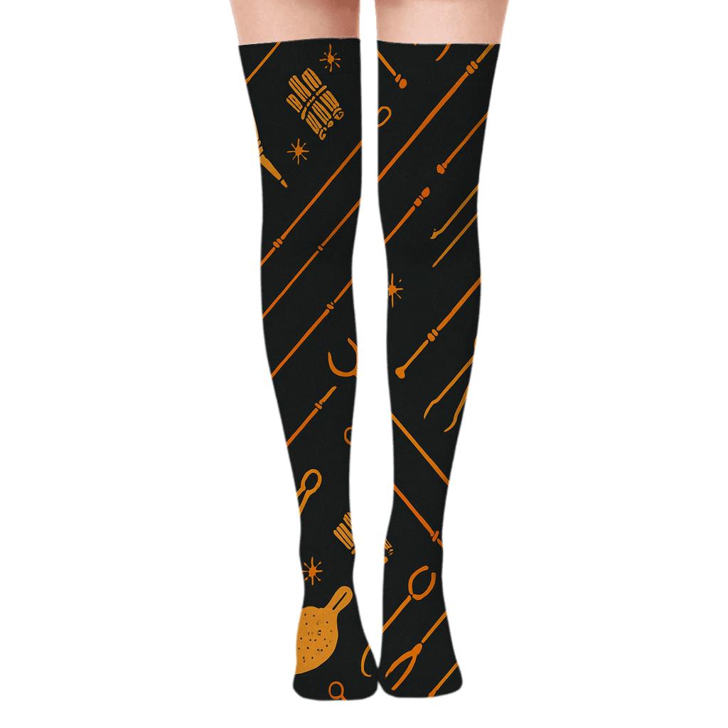 Kindling Chevron And Hearth Tools, Fireplace Edition comfortable cotton over-the-knee socks