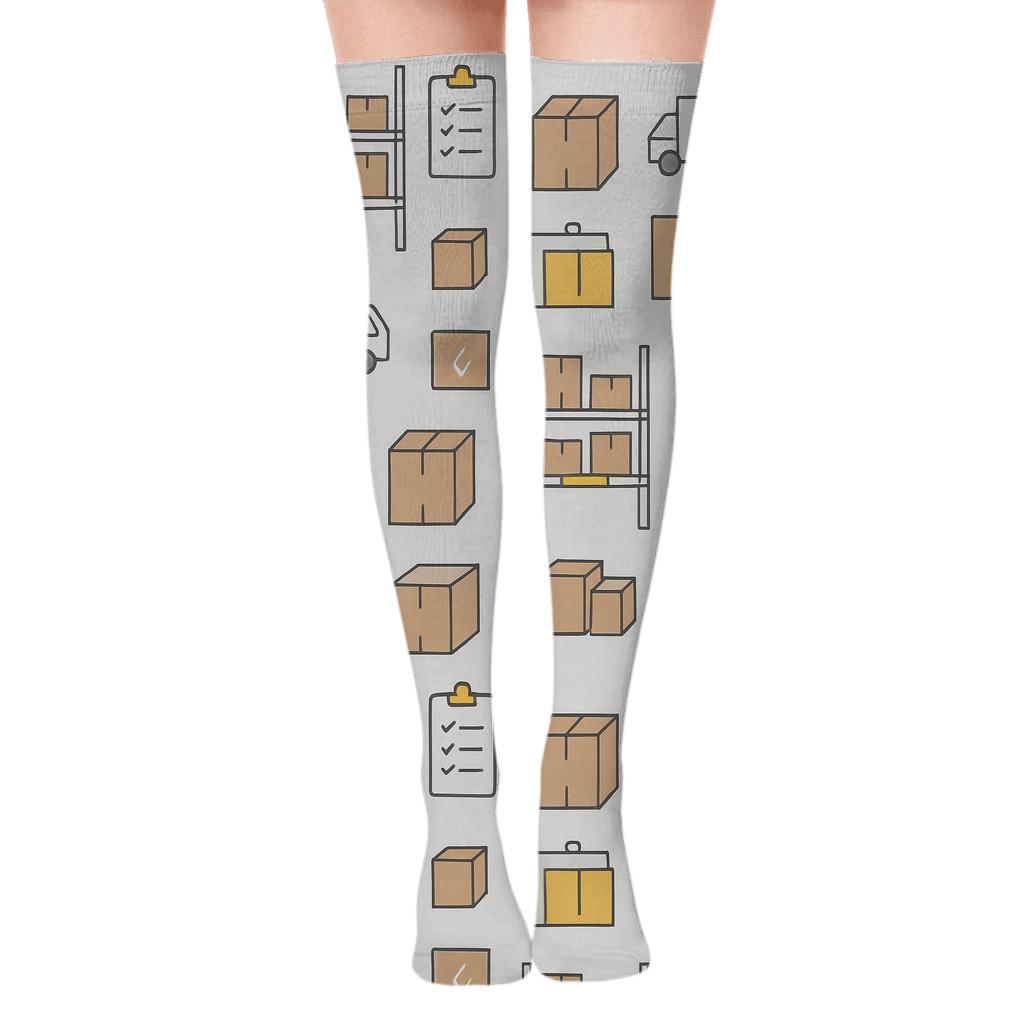 Loading Dock Grid With Warehouse Worker Icons comfortable cotton over-the-knee socks