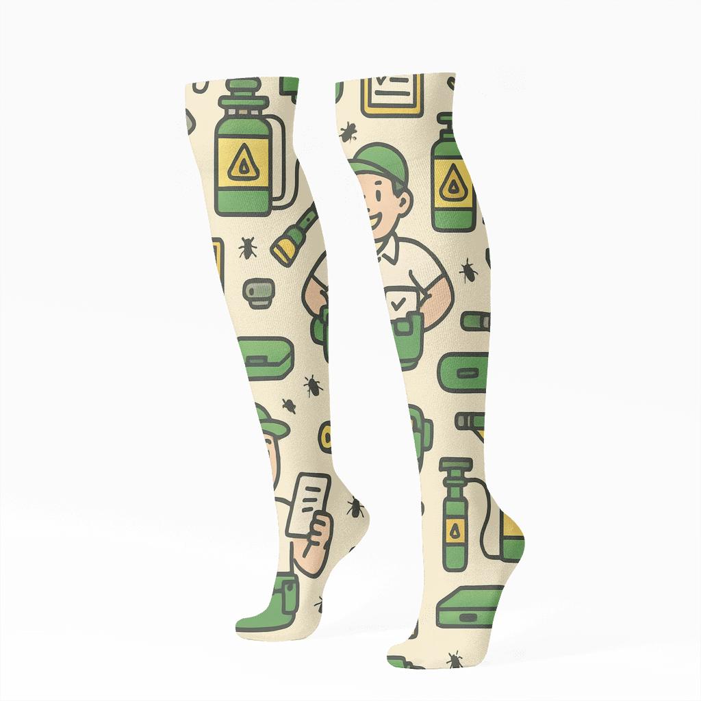 Toolbelt Tiling For Pest Control Technician soft everyday knee-high socks