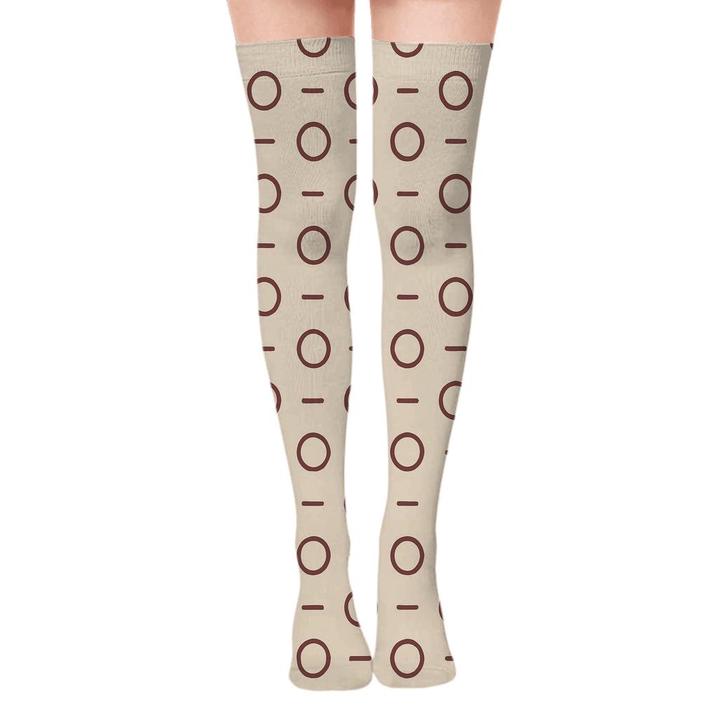 Ring Dash Interval trendy patterned over-the-knee socks