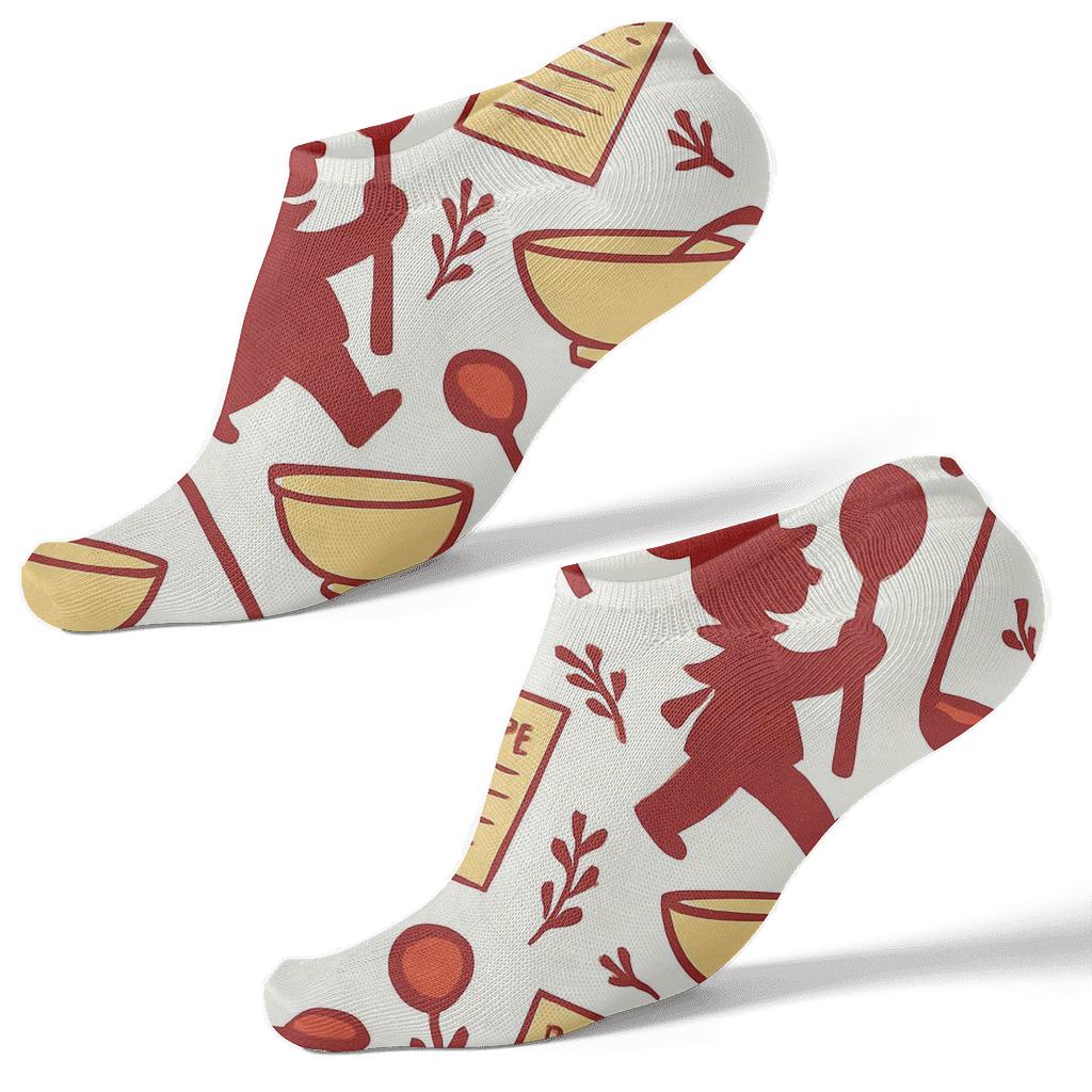 Recipe Card Parade With Chef custom ankle socks