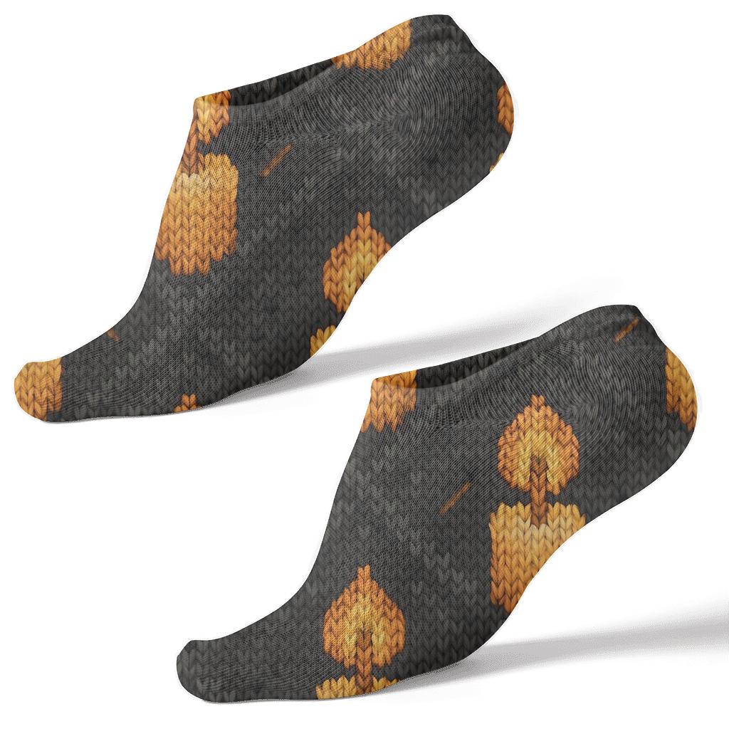 Knitted Hearth Candle Lattice premium sports ankle socks