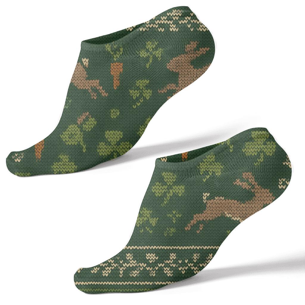 Knitted Illusion Meadow Bands With Rabbit Motifs custom ankle socks