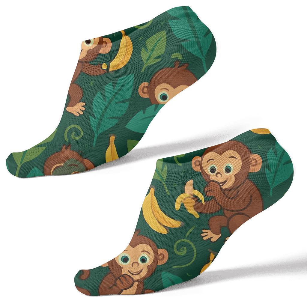 Jungle-Loop Monkey Tessellation soft everyday ankle socks